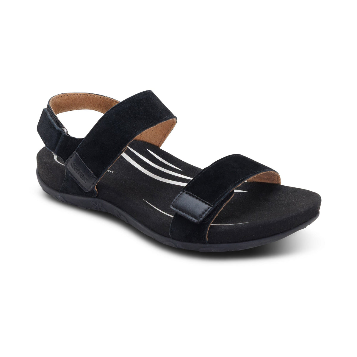 Aetrex Leslie Arch Support Sandal - Black