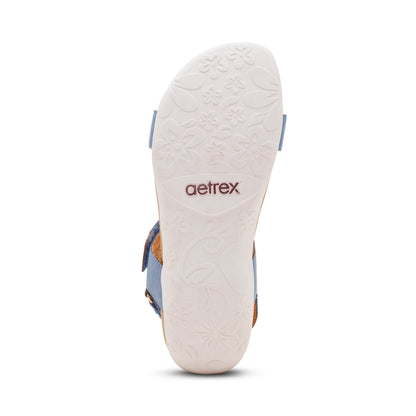 Aetrex Leslie Arch Support Sandal - Sky Blue