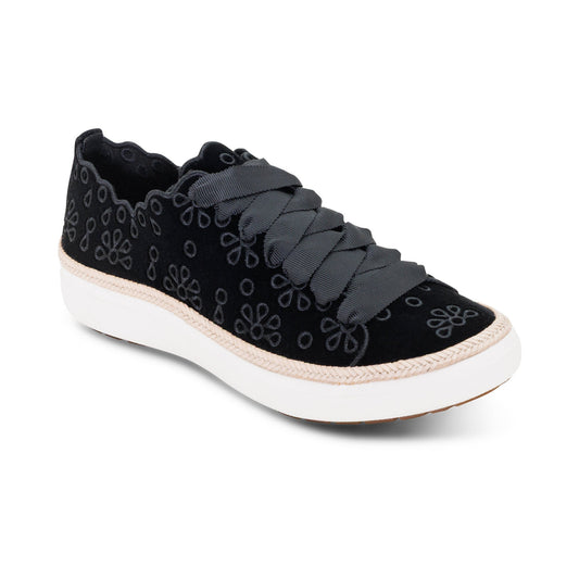 Aetrex Charlotte Lace-Up Sneaker - Black Velvet