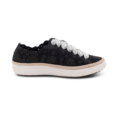Aetrex Charlotte Lace-Up Sneaker - Black Nubuck