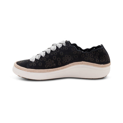 Aetrex Charlotte Lace-Up Sneaker - Black Nubuck