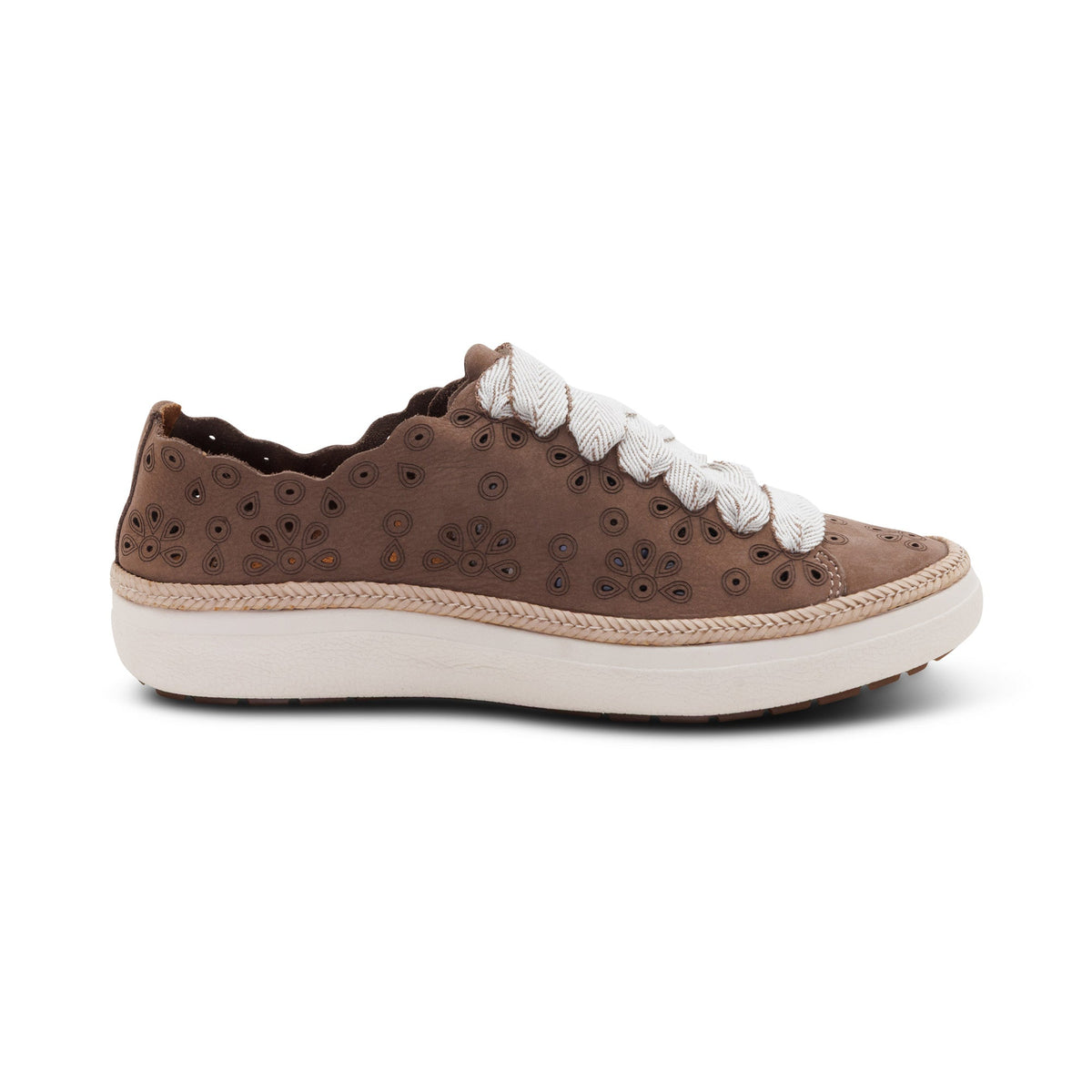 Aetrex Charlotte Lace-Up Sneaker - Taupe Nubuck