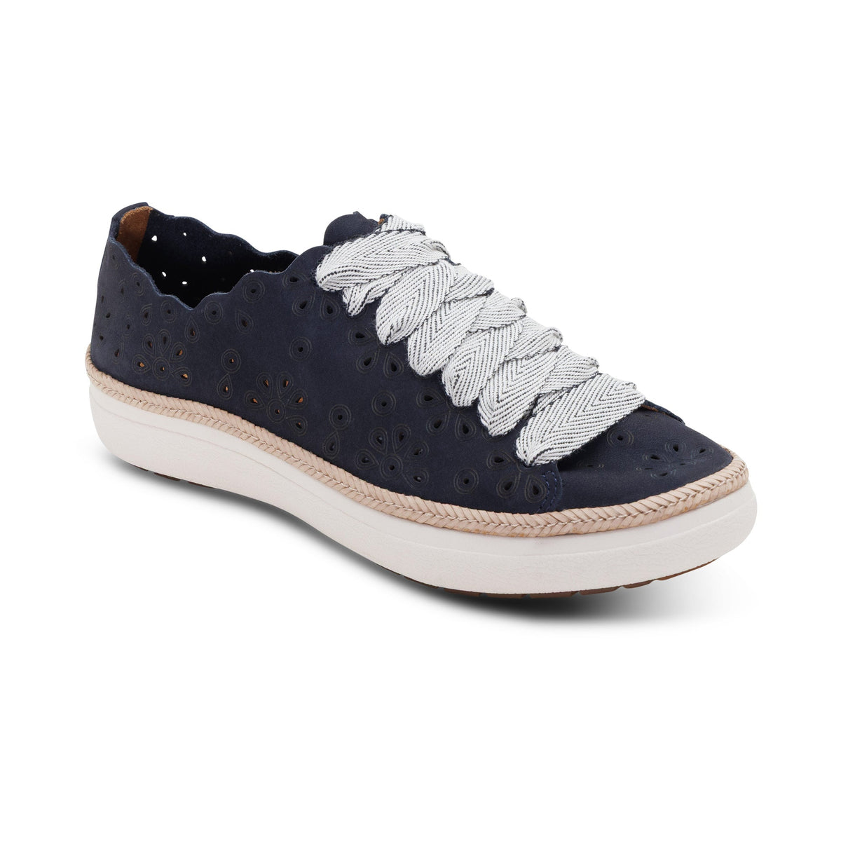 Aetrex Charlotte Lace-Up Sneaker - Navy Nubuck