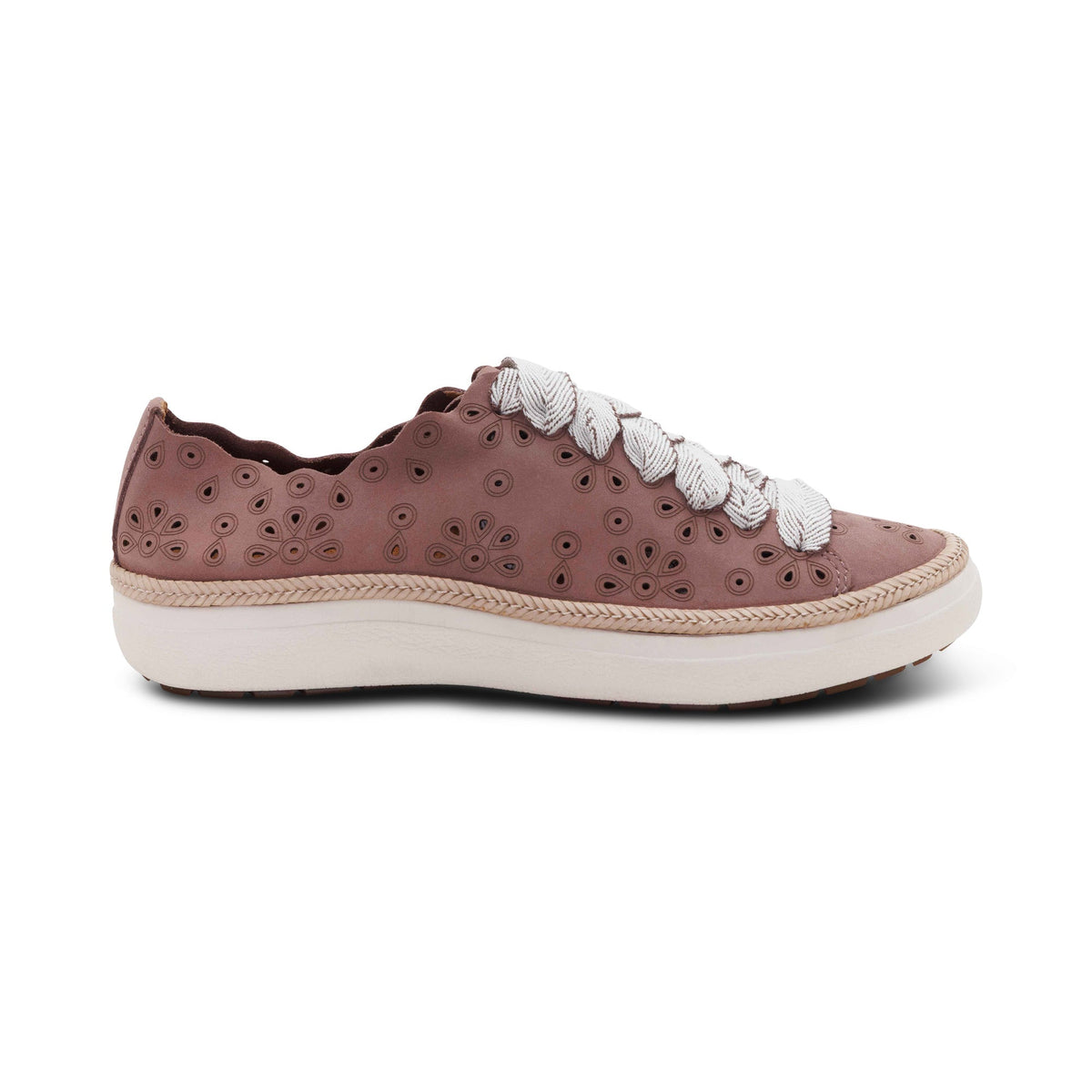 Aetrex Charlotte Lace-Up Sneaker - Mauve Nubuck