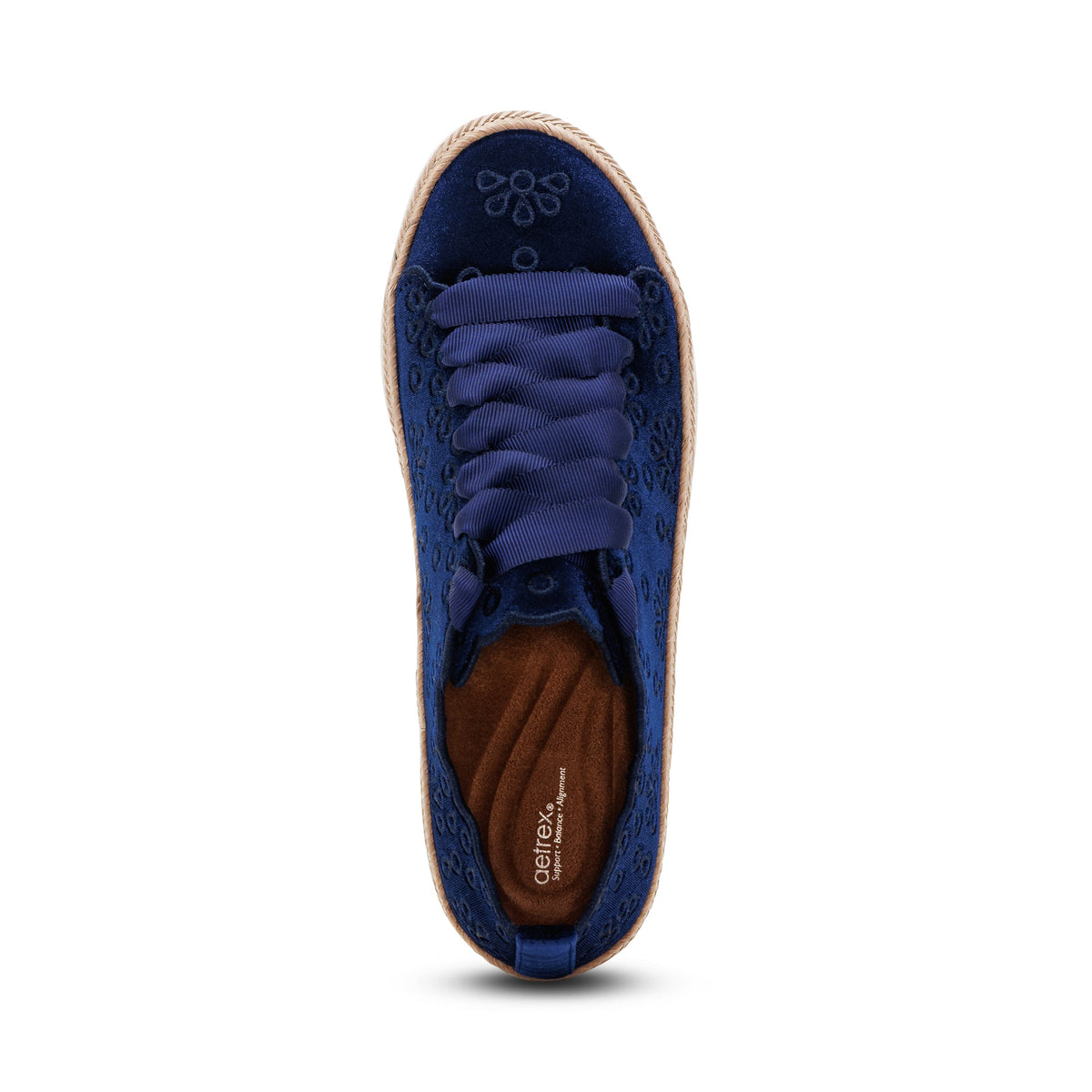Aetrex Charlotte Lace-Up Sneaker - Navy Velvet