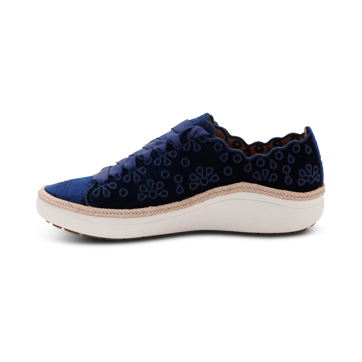 Aetrex Charlotte Lace-Up Sneaker - Navy Velvet