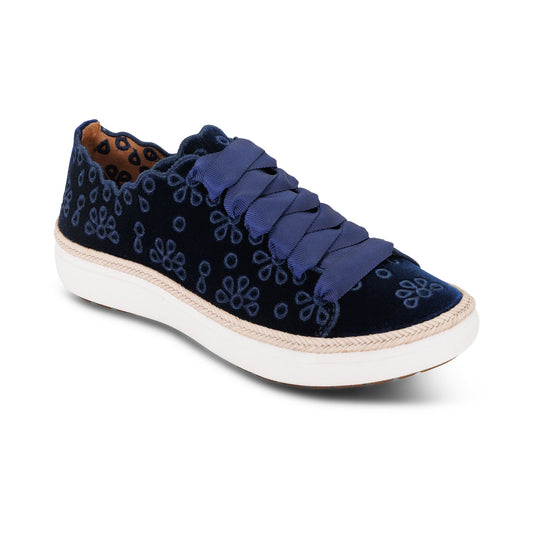 Aetrex Charlotte Lace-Up Sneaker - Navy Velvet