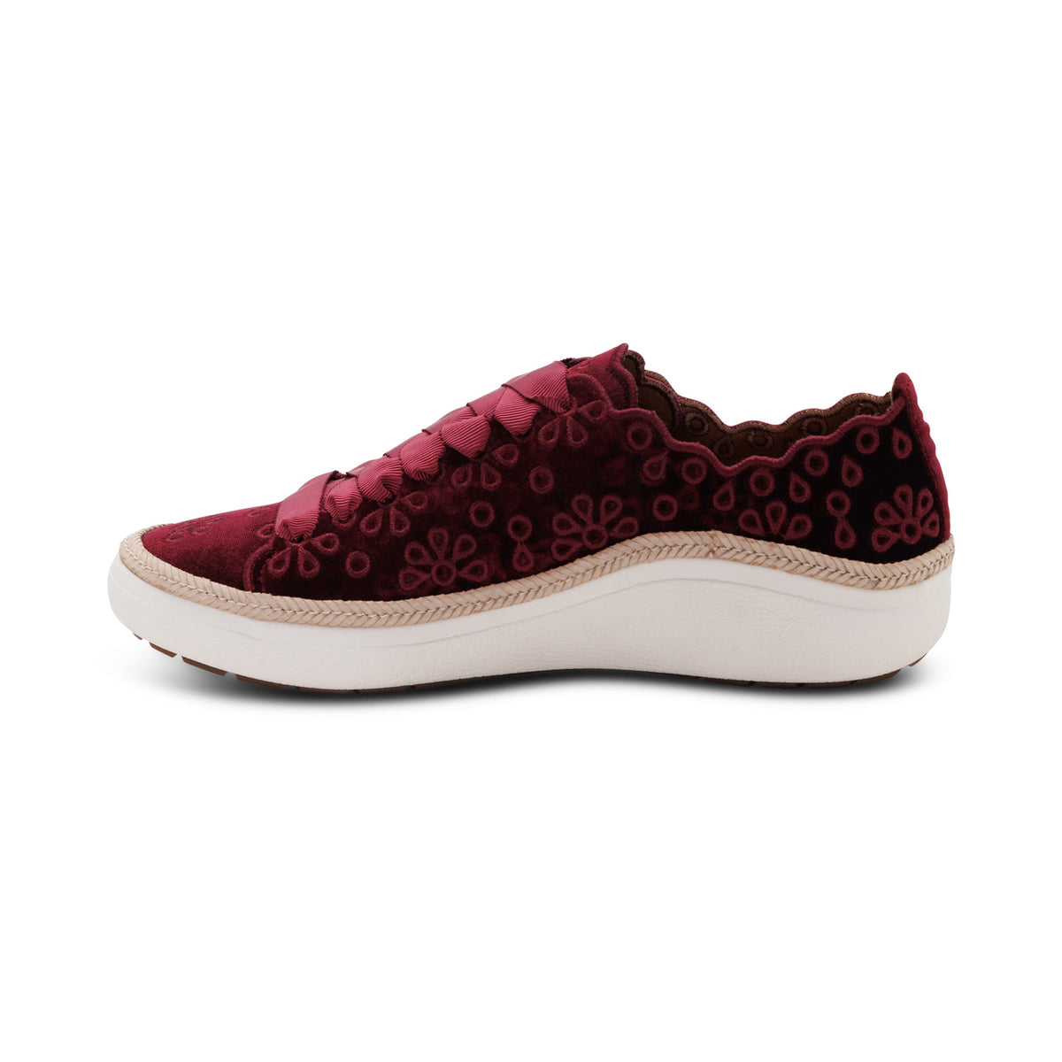 Aetrex Charlotte Lace-Up Sneaker - Burgundy Velvet