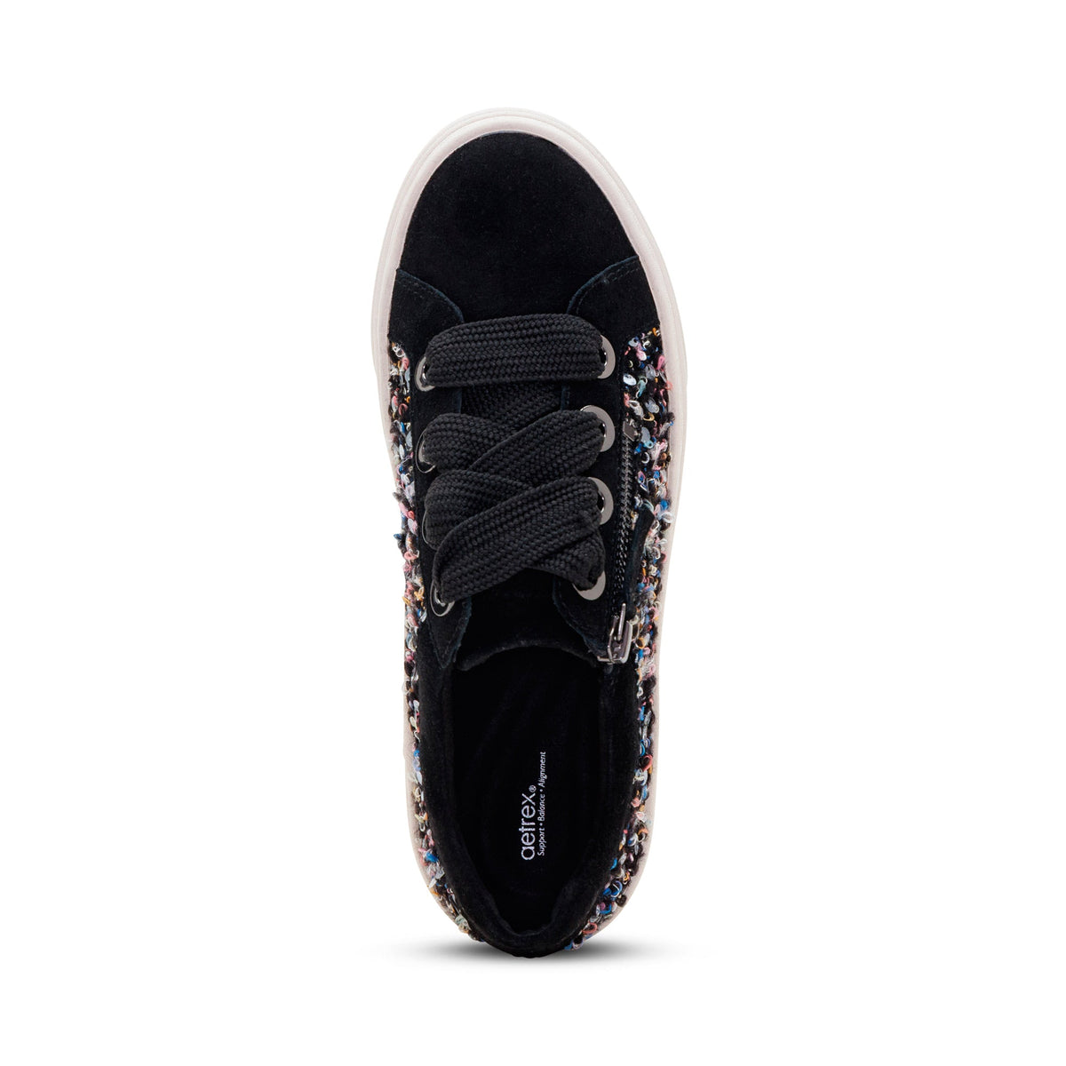 Aetrex Aubrey Arch Support Platform Sneaker - Black Knit
