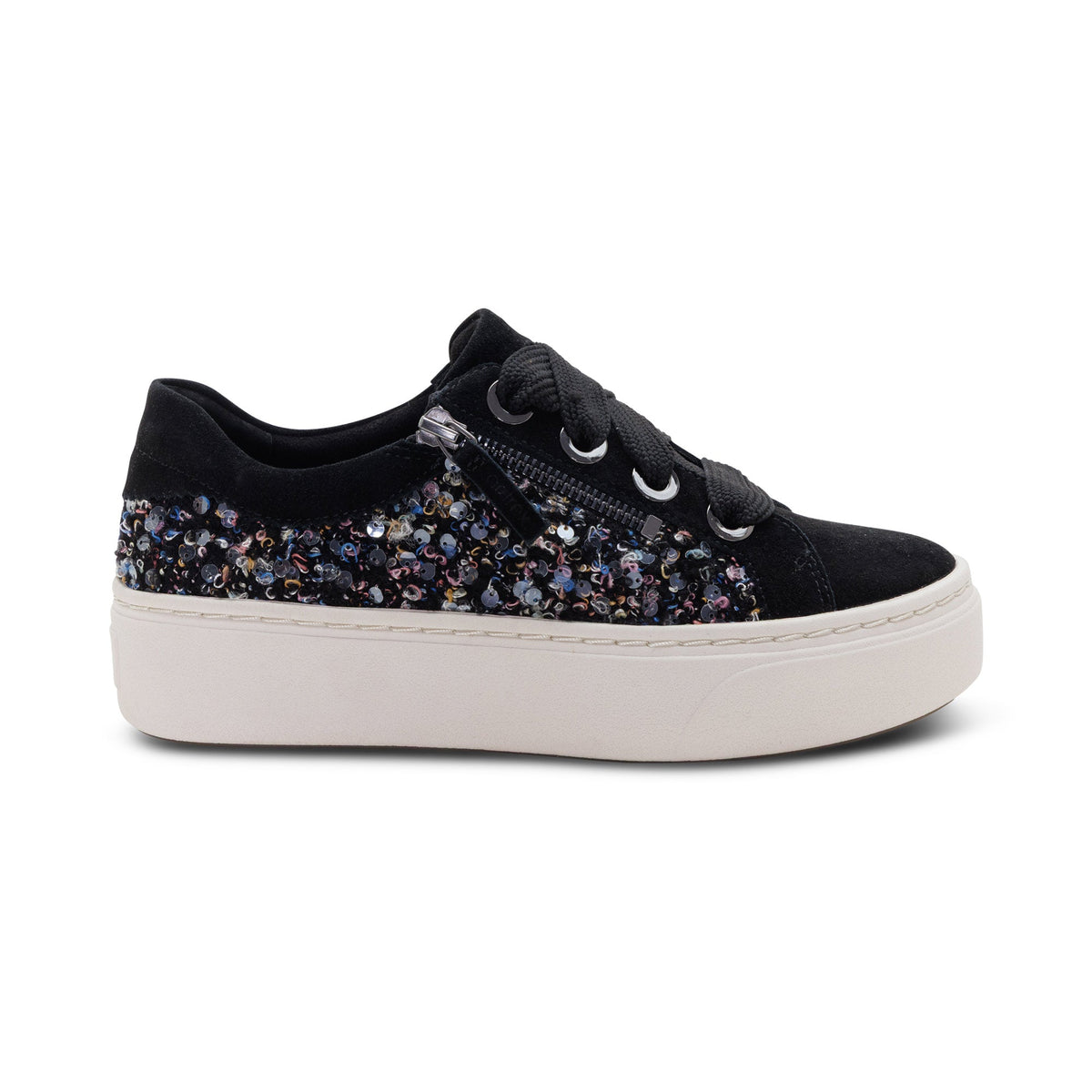 Aetrex Aubrey Arch Support Platform Sneaker - Black Knit