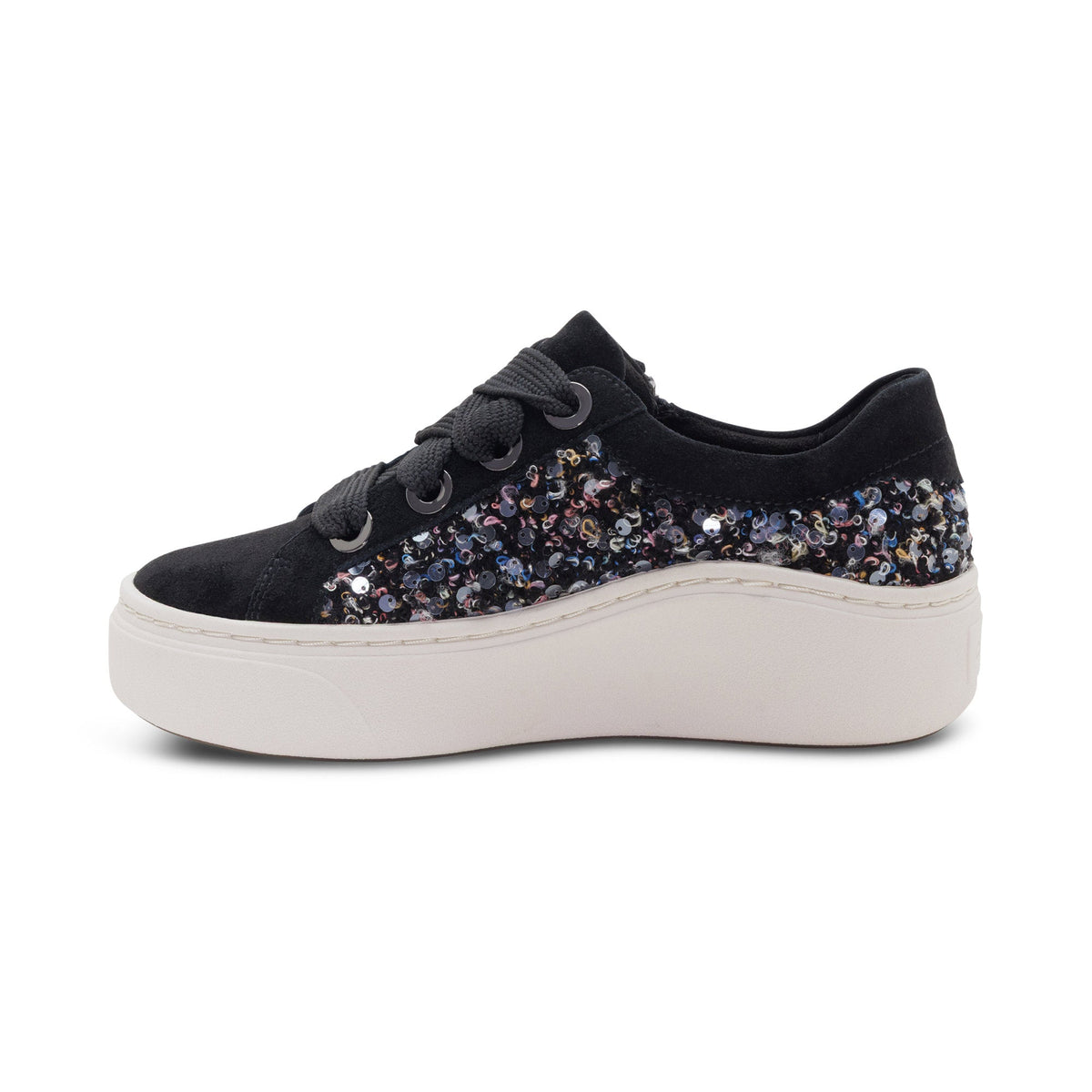 Aetrex Aubrey Arch Support Platform Sneaker - Black Knit