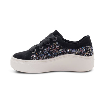 Aetrex Aubrey Arch Support Platform Sneaker - Black Knit