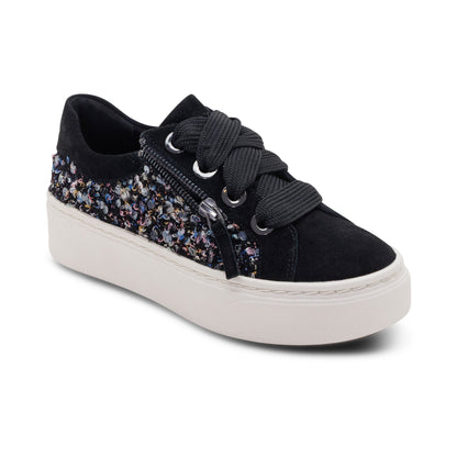 Aetrex Aubrey Arch Support Platform Sneaker - Black Knit