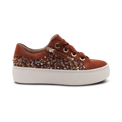 Aetrex Aubrey Arch Support Platform Sneaker - Russet Knit