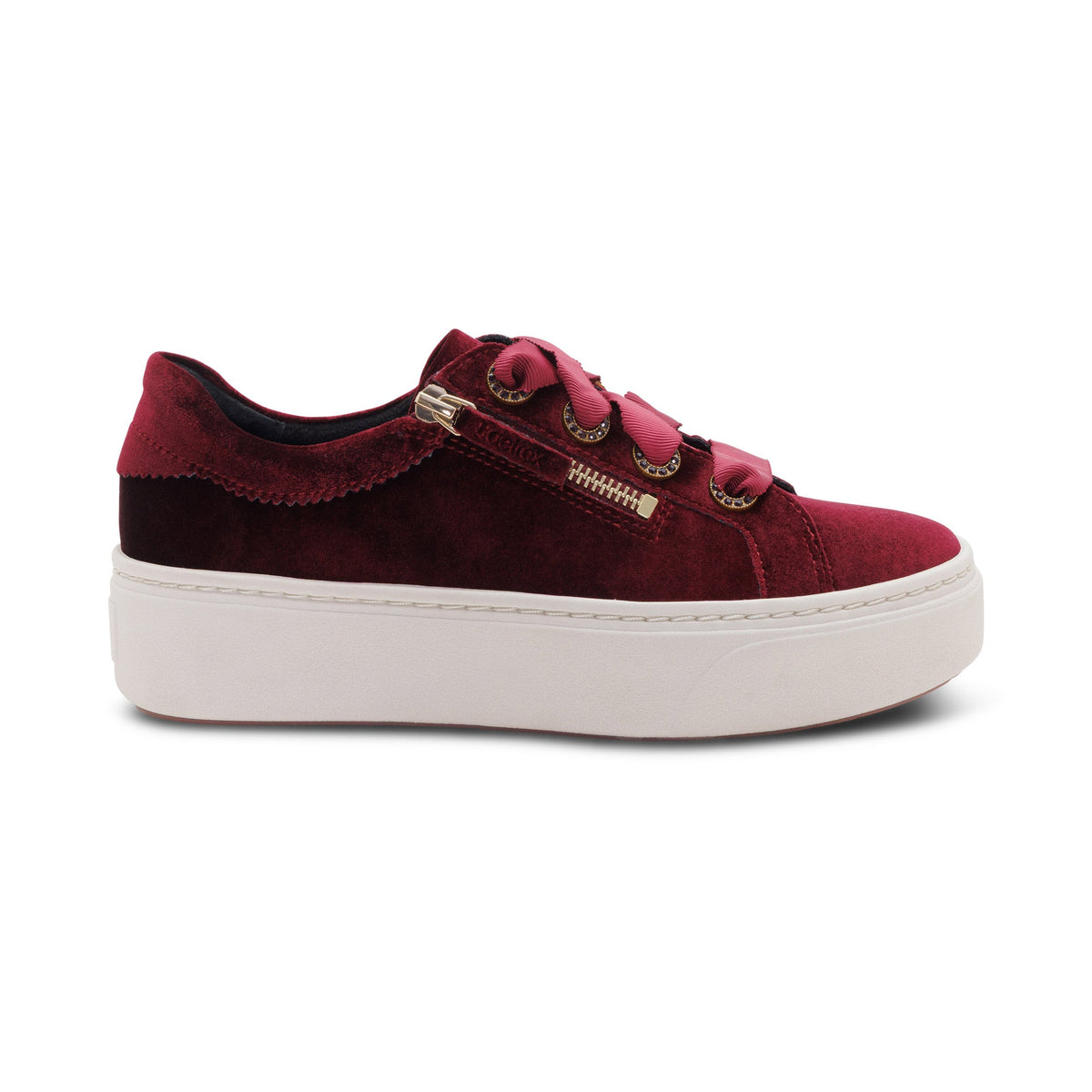 Aetrex Aubrey Arch Support Platform Sneaker - Burgundy Velvet