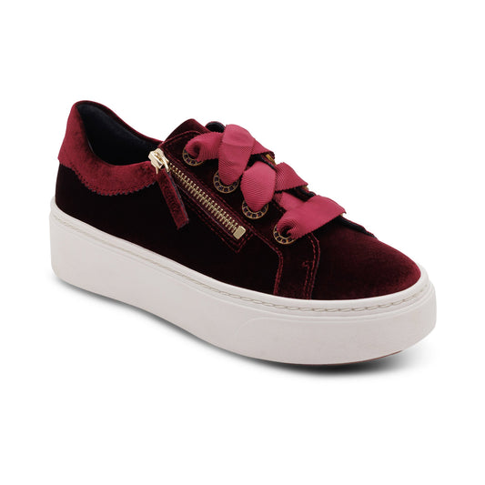 Aetrex Aubrey Arch Support Platform Sneaker - Burgundy Velvet