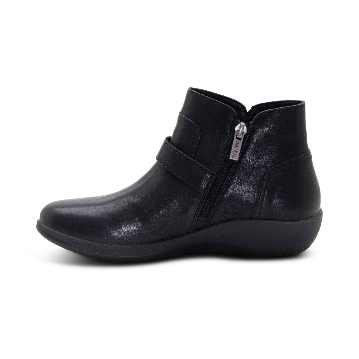 Aetrex Leah Buckle Bootie - Black