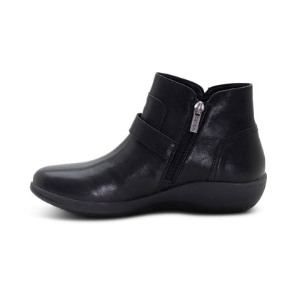 Aetrex Leah Buckle Bootie - Black