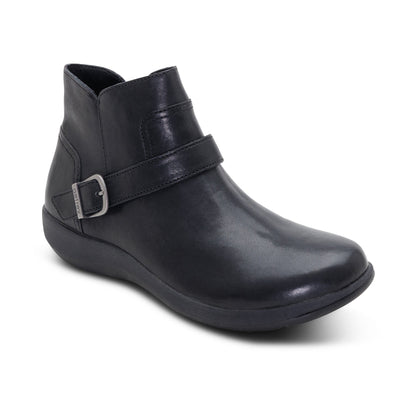Aetrex Leah Buckle Bootie - Black