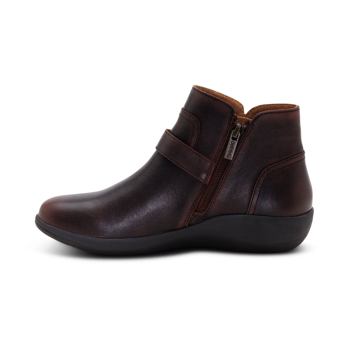 Aetrex Leah Buckle Bootie - Cordovan