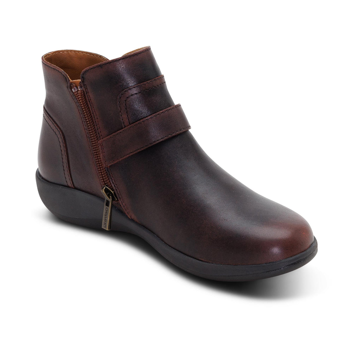 Aetrex Leah Buckle Bootie - Cordovan