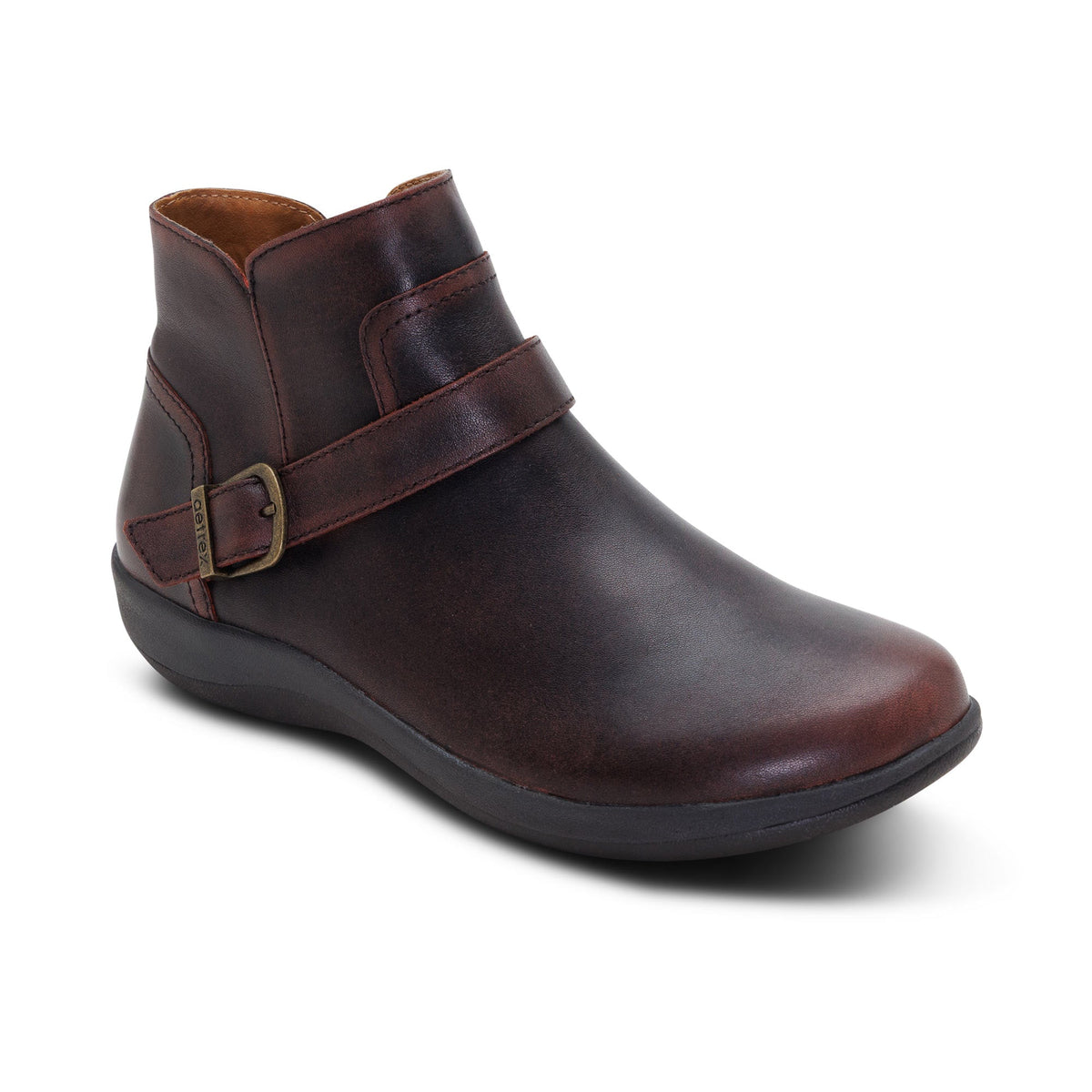 Aetrex Leah Buckle Bootie - Cordovan