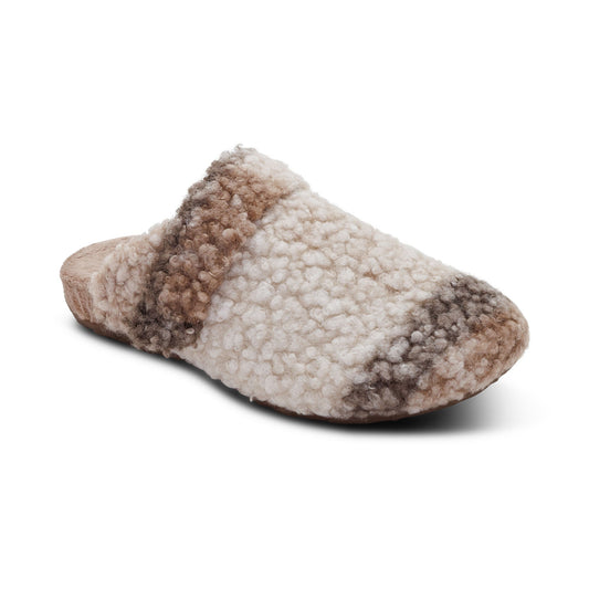 Aetrex Mia Arch Support Slipper - Tan Plaid
