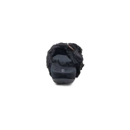 Aetrex Macy Open-Toe Slipper - Black
