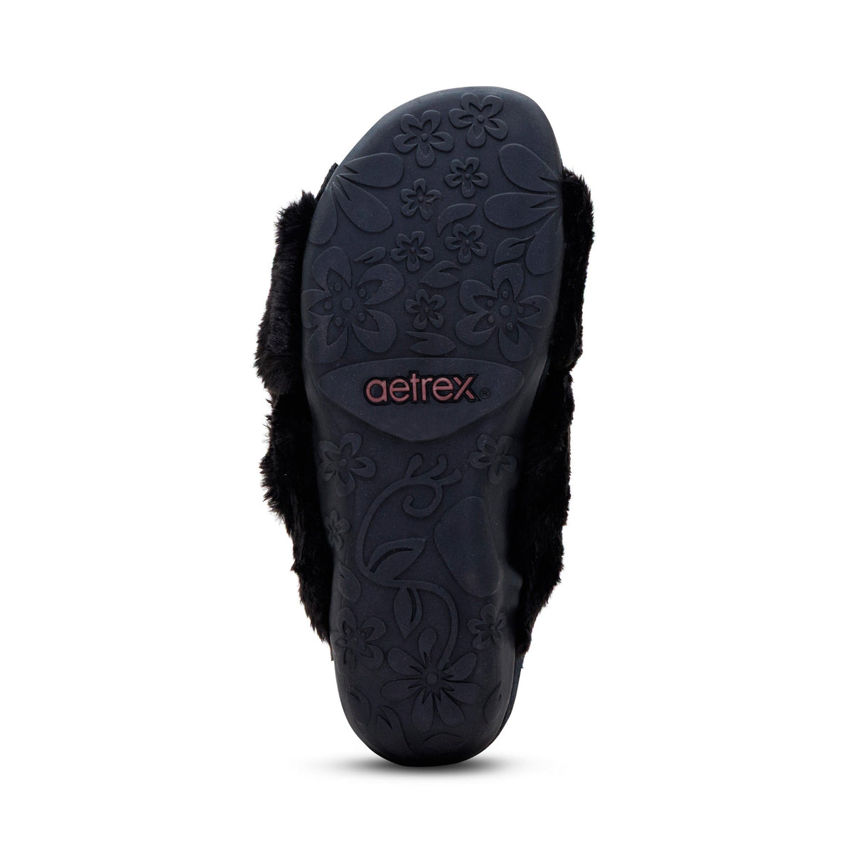 Aetrex Macy Open-Toe Slipper - Black