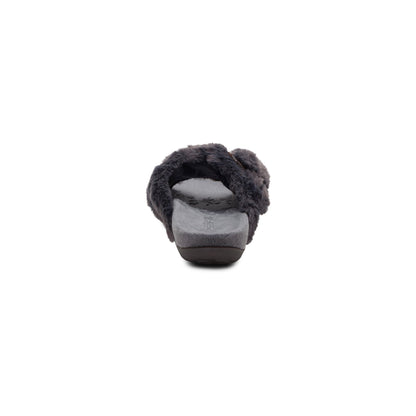Aetrex Macy Open-Toe Slipper - Charcoal