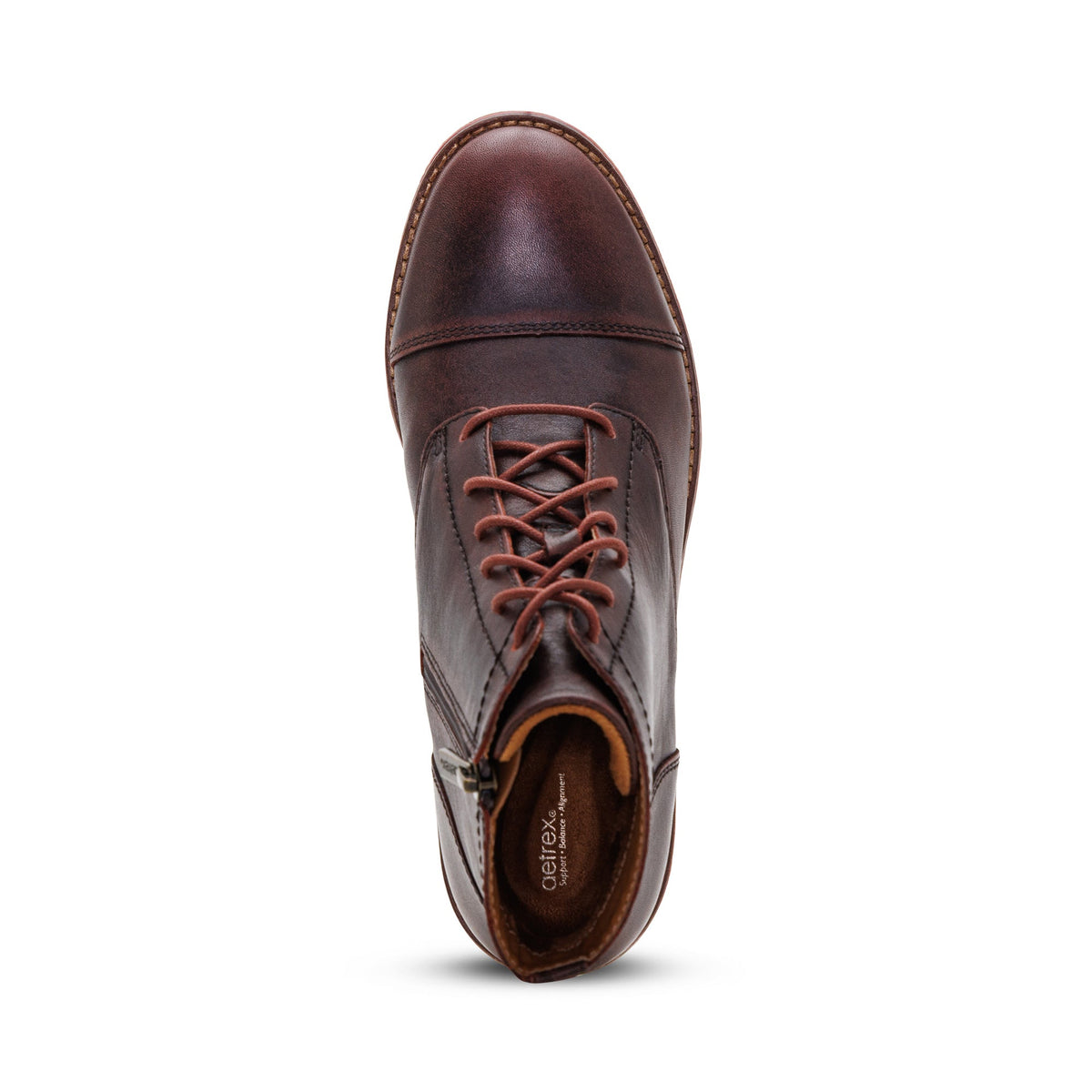 Aetrex Juliet Lace-Up Boot - Cordovan
