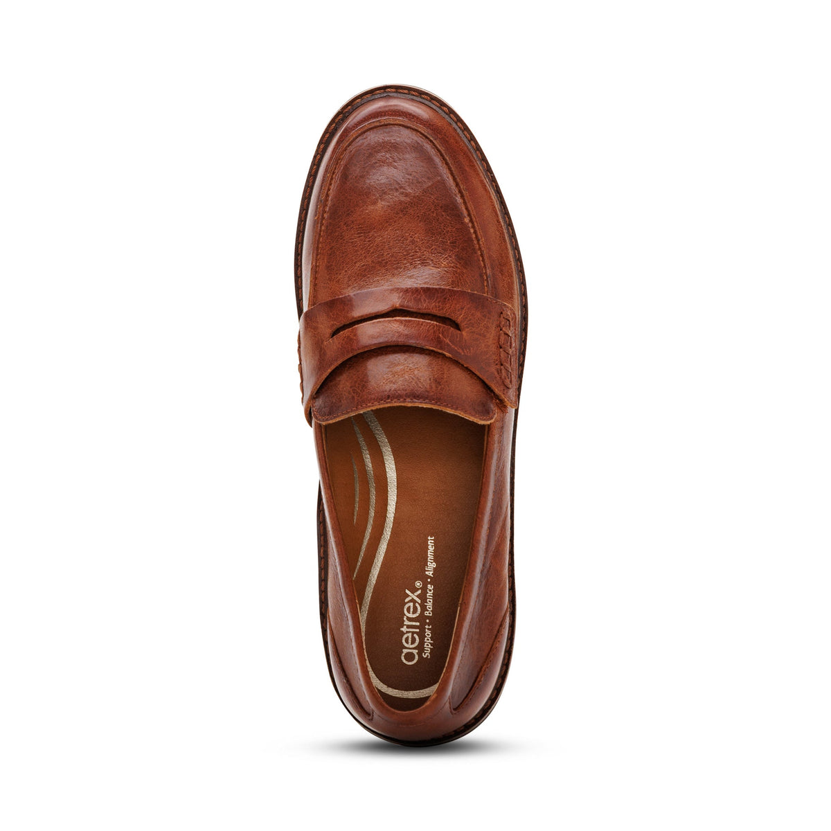 Aetrex Collette Arch Support Loafer - Cognac