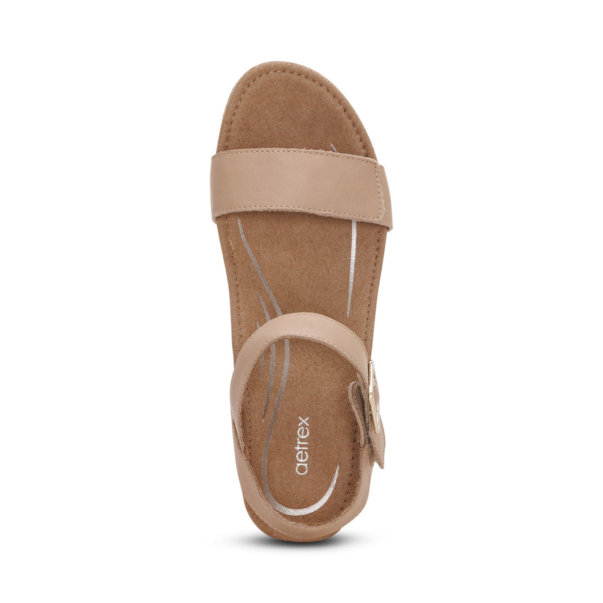 Aetrex Sydney Quarter Strap Espadrille Wedge - Bone