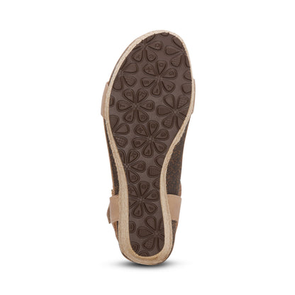 Aetrex Sydney Quarter Strap Espadrille Wedge - Bone