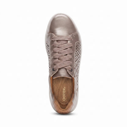 Aetrex Courtney Lace-up Sneaker - White Gold Cutout
