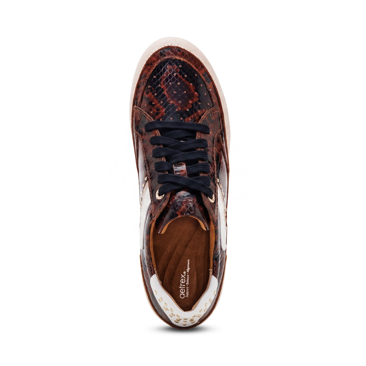 Aetrex Tess Arch Support Sneaker - Brown Snake