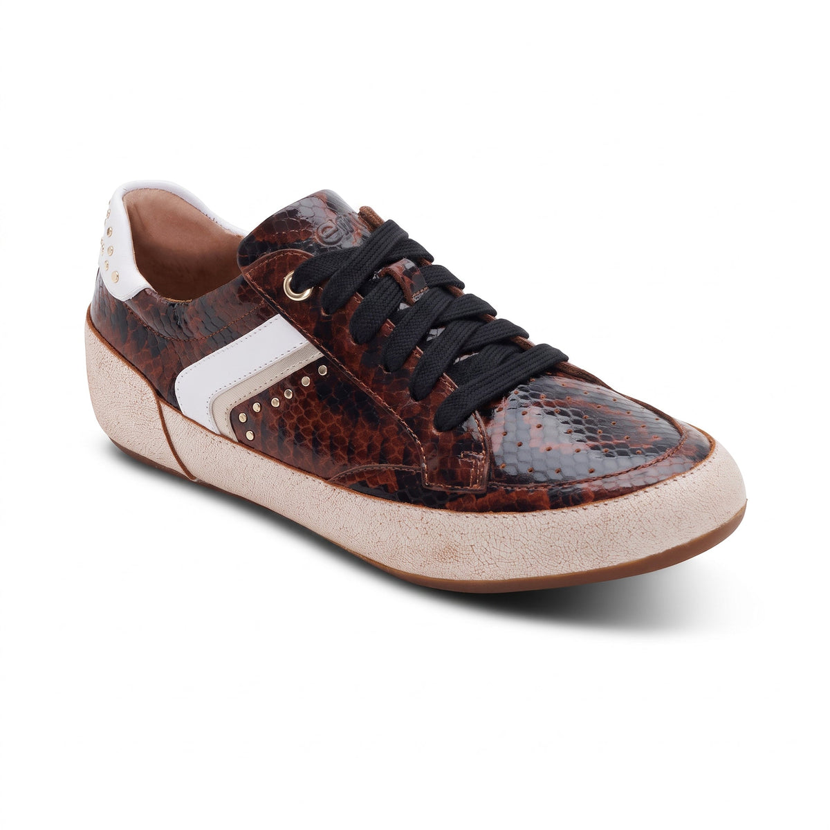 Aetrex Tess Arch Support Sneaker - Brown Snake